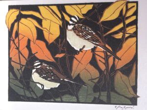 Greeting Card, White-throated Sparrows